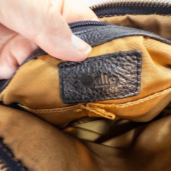 Allo Crossbody Bag Genuine Leather Three Tone Brown Black Medium Boho Purse - Picture 7 of 10